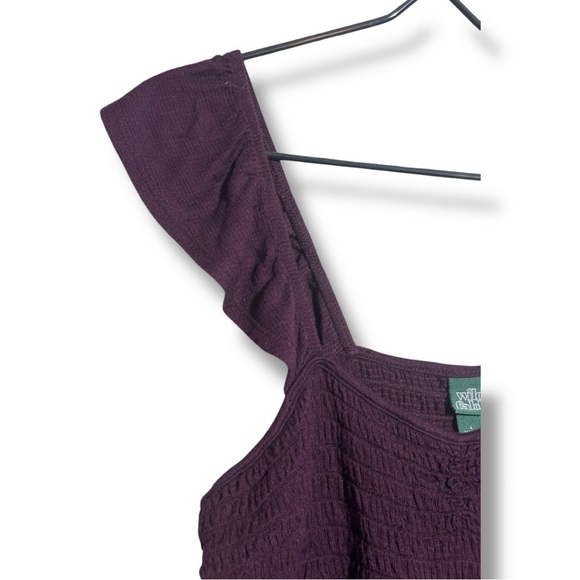 Wild Fable Women's Plum Smocked Rouched Ruffle Sleeve Crop Tank Top - Picture 10 of 16